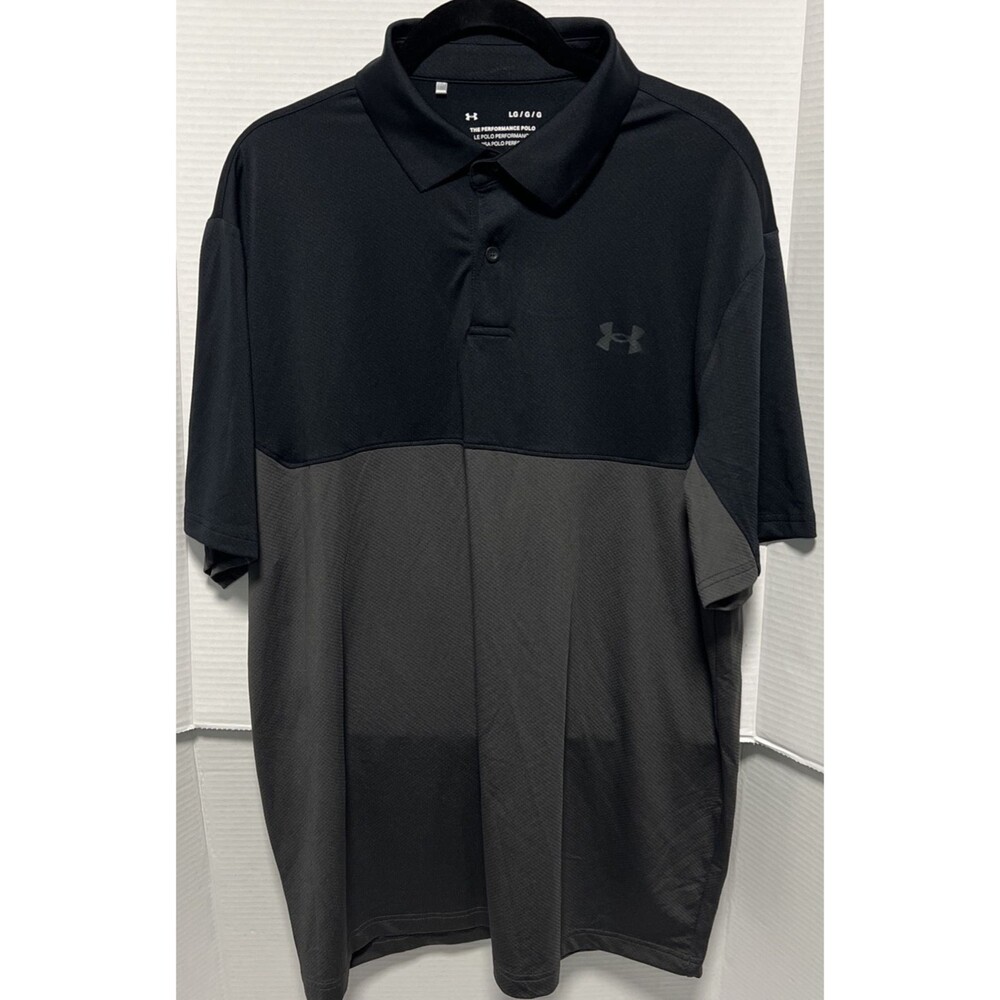 Under Armour Performance Golf Polo Black And Gray Large
